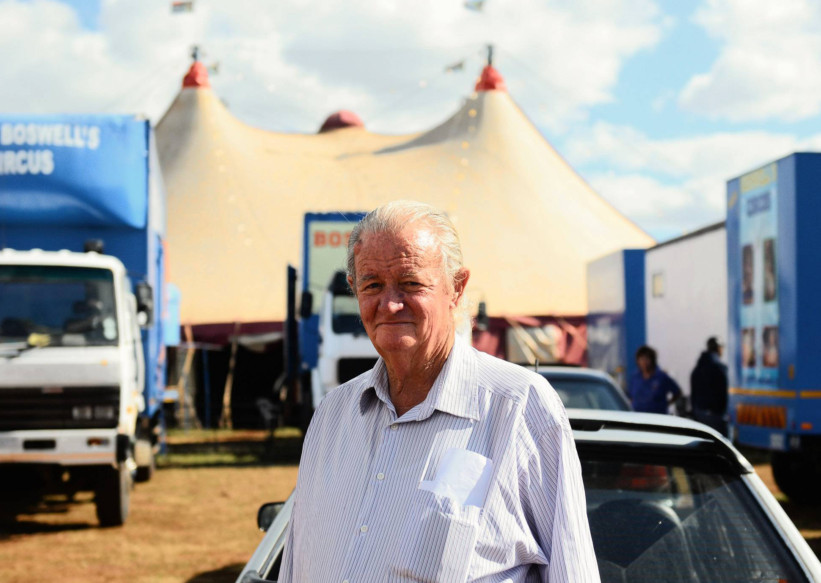 21.4.2013Brian Boswell during a protest against at his circuses on Sunday afternoon in Centurion.Picture: Etienne Creux